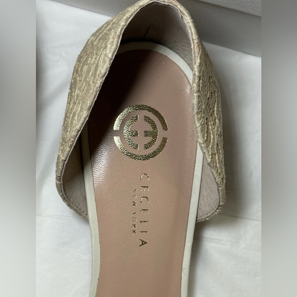 New Cecilia New York Rhinestone Lace Flats Shoes Wedding Sz 8.5 Ivory Cream $245 - Picture 9 of 12